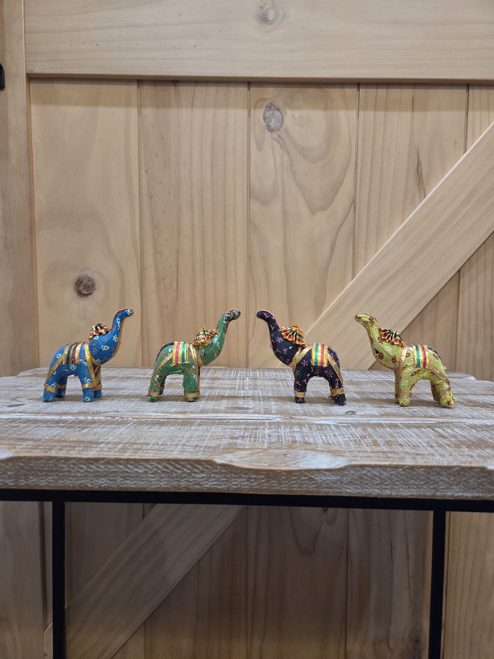 Vintage | Set of 4 Handmade In India Decorative Elephant Figurines